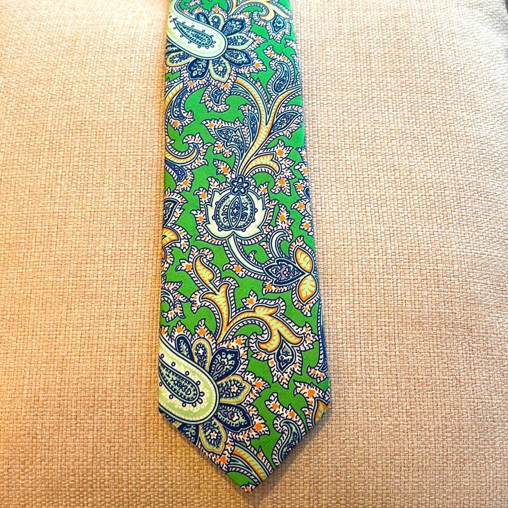 Paul Fredrick Elegant Green Silk Tie
